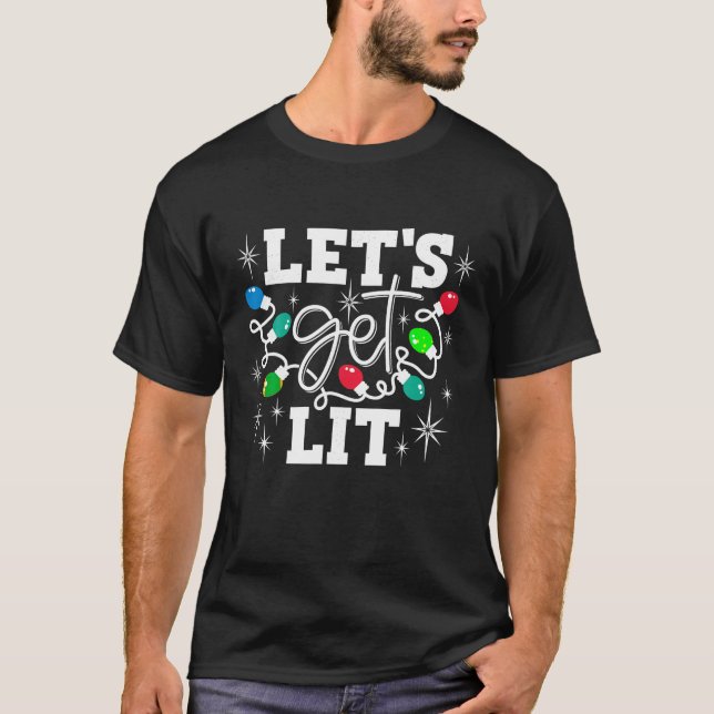 T-shirt Buvons Lit Feu de Noël du Père Noël (Devant)