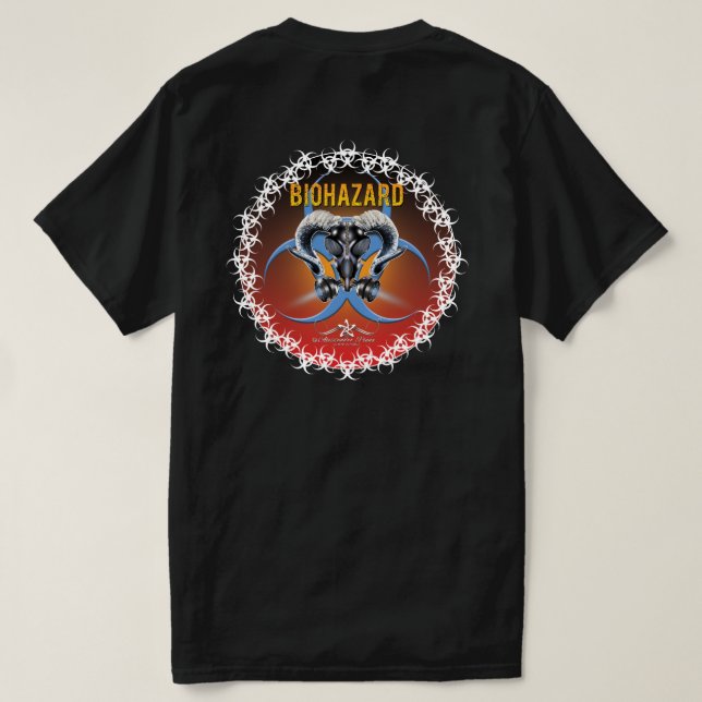 T-SHIRT BW ! AVERTISSEMENT BIOHAZARD ! CRÂNE (Design dos)