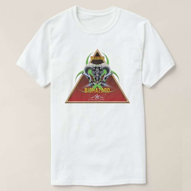 T-SHIRT BW ! AVERTISSEMENT BIOHAZARD ! CRÂNE (Design devant)