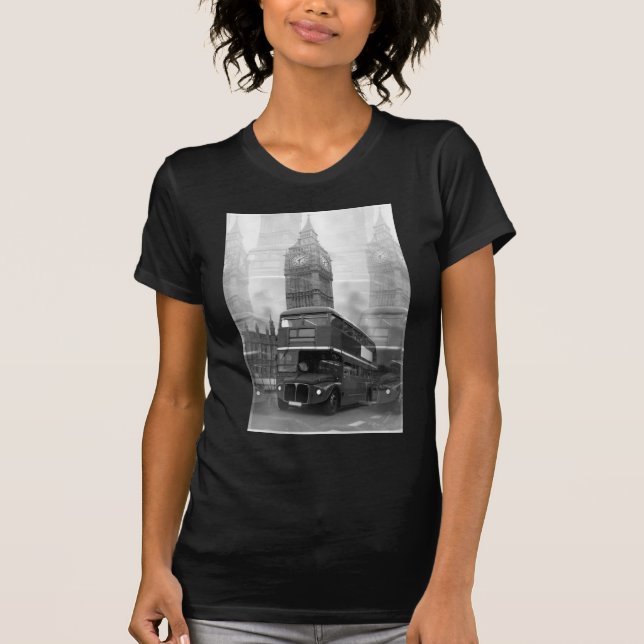 T-shirt BW Black & White London Bus & Big Ben (Devant)