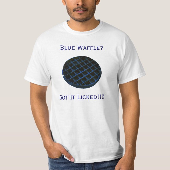 T-shirt BWAFFLE, gaufre bleue ? , Obtenu la léchée ! ! ! ! (Devant)
