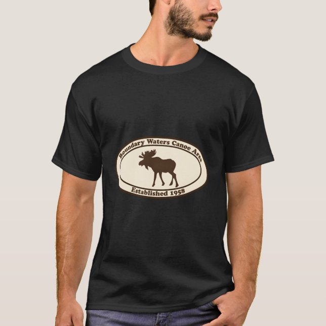 T-shirt Bwca Limites Eaux Canoë Zone Minnesota Moose (Devant)