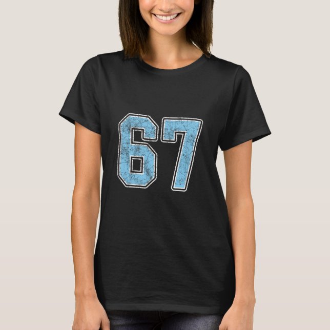T-shirt By Blue 67 Six Seven Meme  (Devant)