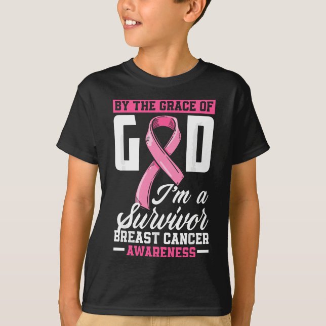 T-shirt By The Grace God I'm A Survivor Breast Cancer Surv (Devant)