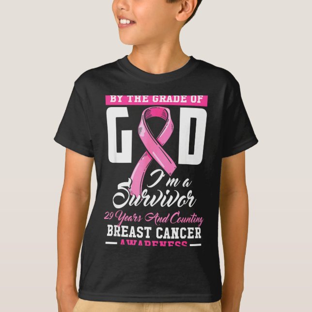 T-shirt By The Grace Of God Survivor 29 Year Breast Cancer (Devant)