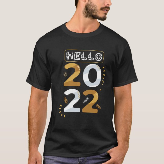 T-shirt bye 2021 Hello 2022 Happy New Year  Christmas Xmas (Devant)