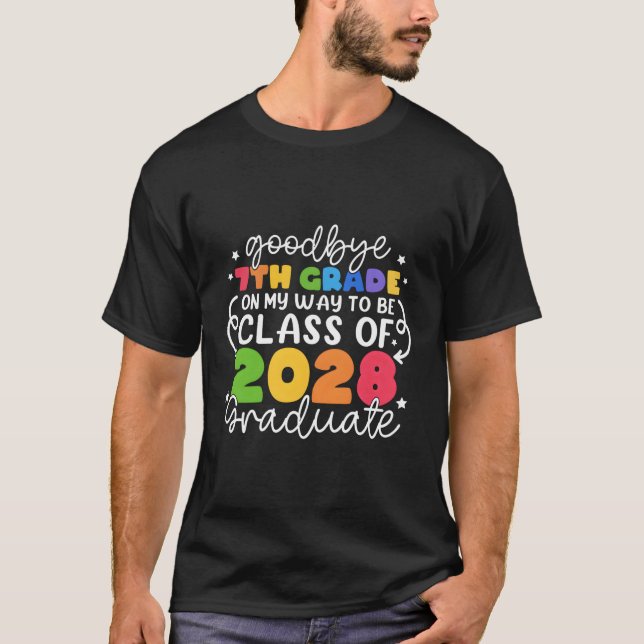 T-shirt Bye 7E Classe De 2028 Diplômée 7E Classe (Devant)