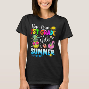 T-shirt Bye Bye 1st Grade Bonjour tenue d'été Dernier jour