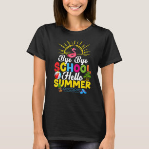 T-shirt Bye Bye École Enseignant Enfants Bonjour été