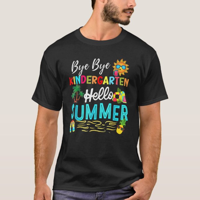 T-shirt Bye Bye Kindergarten Été enseignant Étudiant Bonjo (Devant)