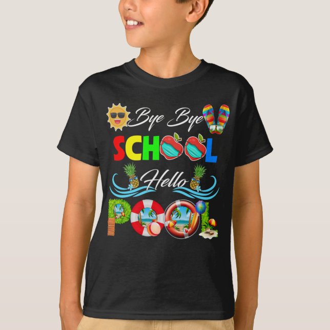 T-shirt Bye Bye School Hello Pool Chemise Teacher Squad (Devant)