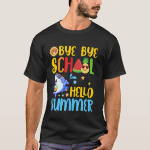 T-shirt Bye Bye School Hello Summer Funny Shark Dernier jo
