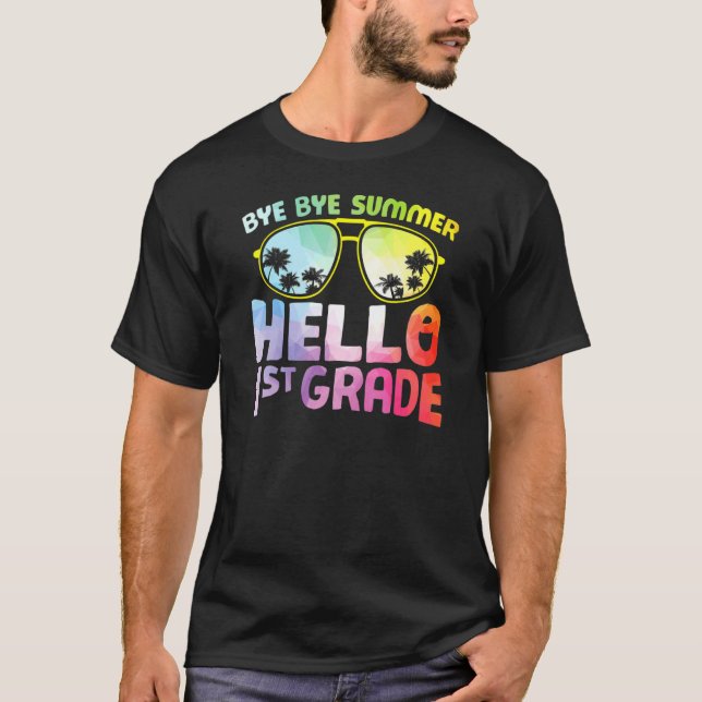 T-shirt Bye Bye Summer Bonjour 1ère Grade Gradient Retour  (Devant)
