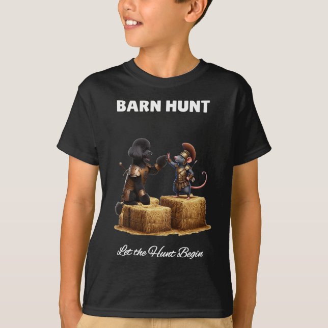 T-shirt Byrn Hunt Lover - Joli Rat Guerrier Et Poodle Noir (Devant)