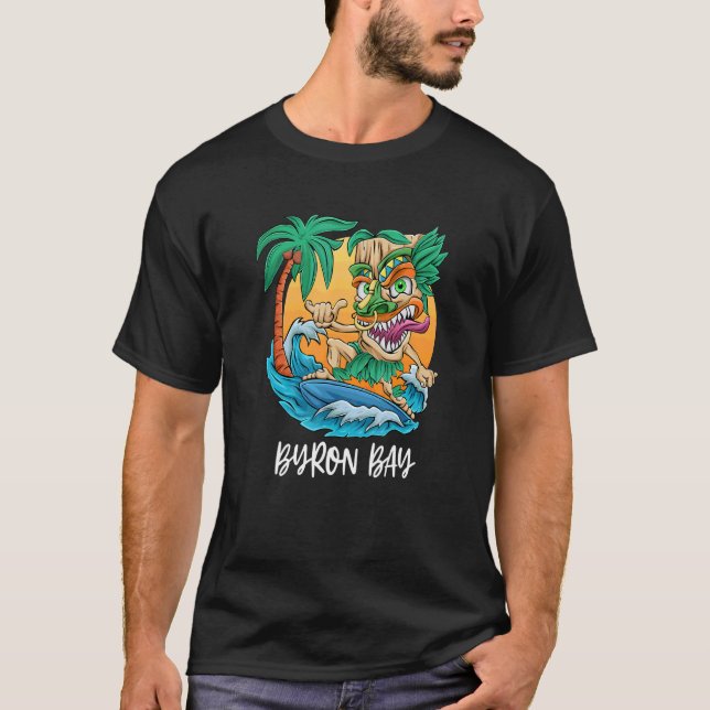 T-shirt Byron Bay Australia Palm Tree Surf Beach Vacati (Devant)