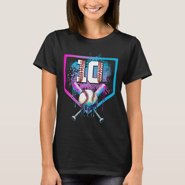 T-shirt Bysebyll Drip 10e anniversaire plaque de home garç (Devant)