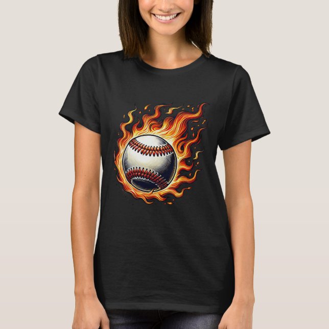 T-shirt Bysebyll Lover Firebyll Bysebyll Flaming Byll  (Devant)