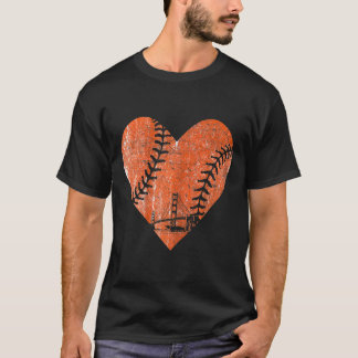 T-shirt Bysebyll Vintage Heart Bysebyll Sports Mom Mother'