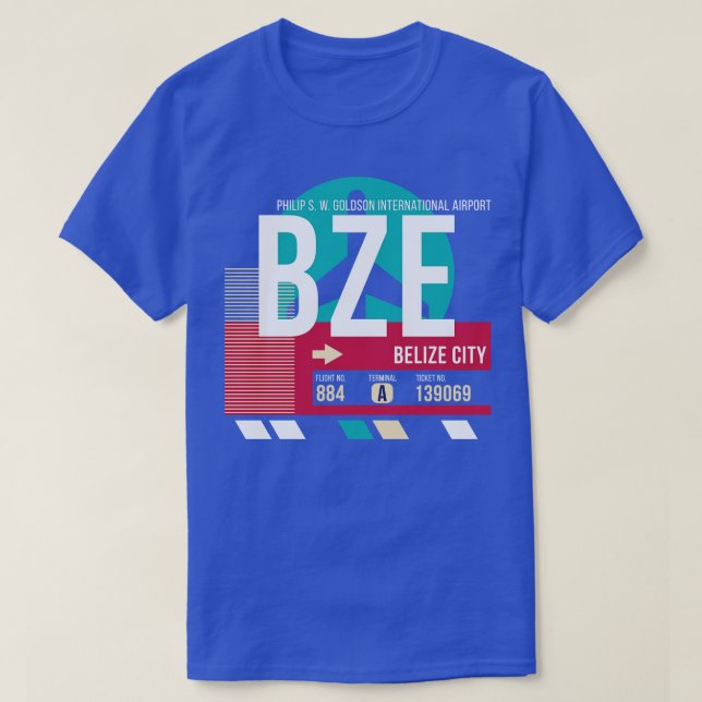 T-shirt BZE BZE Code aéroport Bbagages balise E (Design devant)