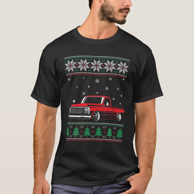 T-shirt C10 Camion Laid Noël Flammé Lowrider abandonné (Devant)