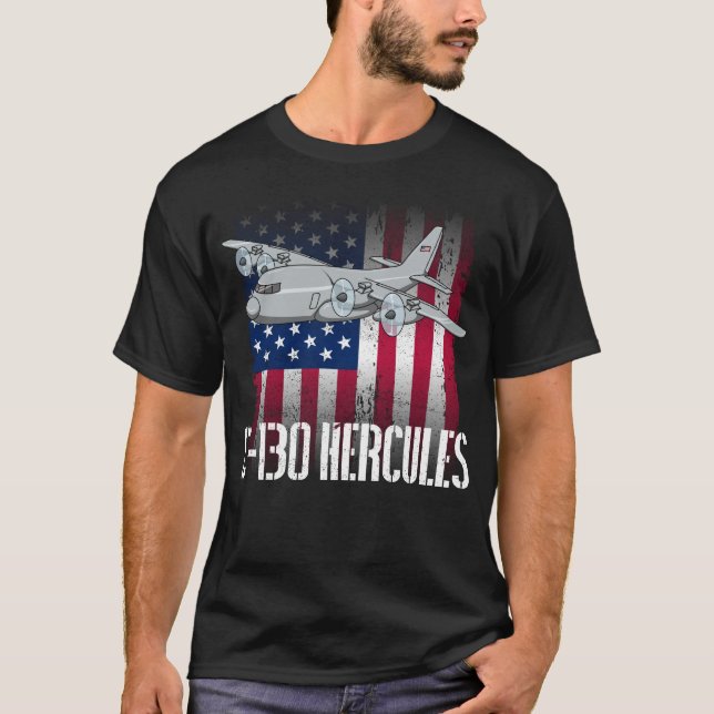 T-shirt C130 Hercules Drapeau américain Hercules C130 (Devant)