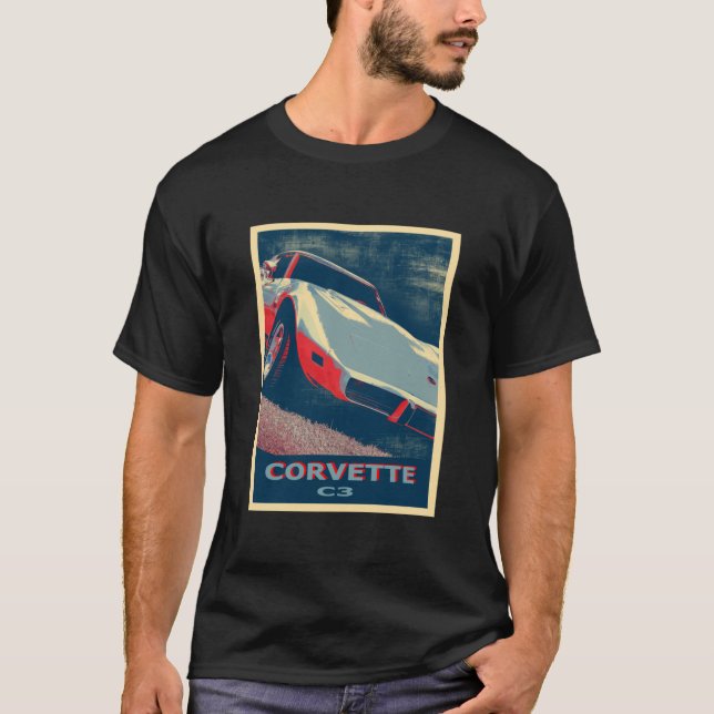 T-shirt c3 corvette - Classic de couleur (Devant)