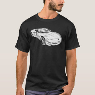 T-shirt C5 Corvette convertible Muscle Car Illustration Cl