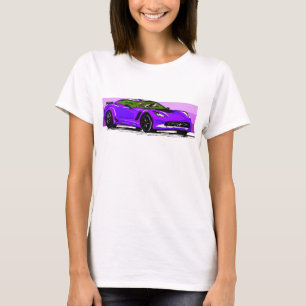 T-shirt C7 Corvette violet Sportscar avec bande rose