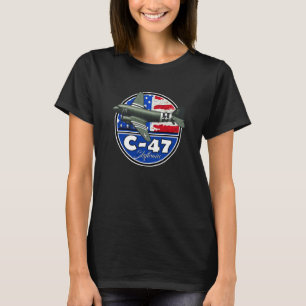 T-shirt C 47 SkyTrain DC 3 Dakota sur drapeau américain