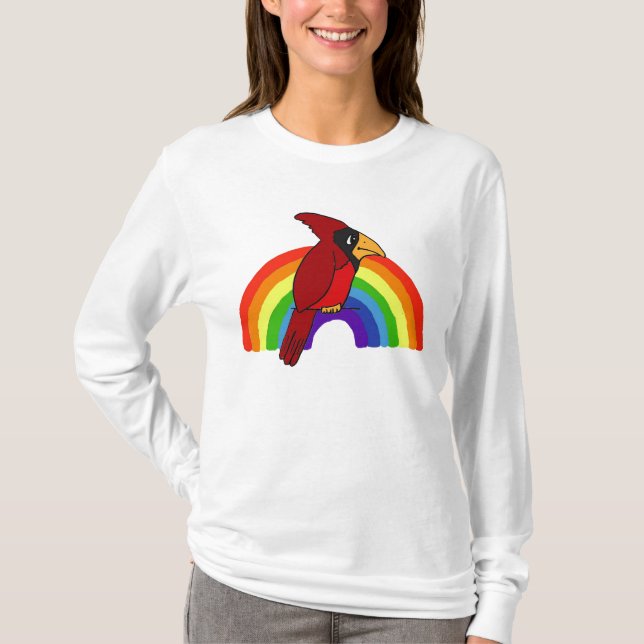 T-shirt C.A. chemise de cardinal et d'arc-en-ciel (Devant)