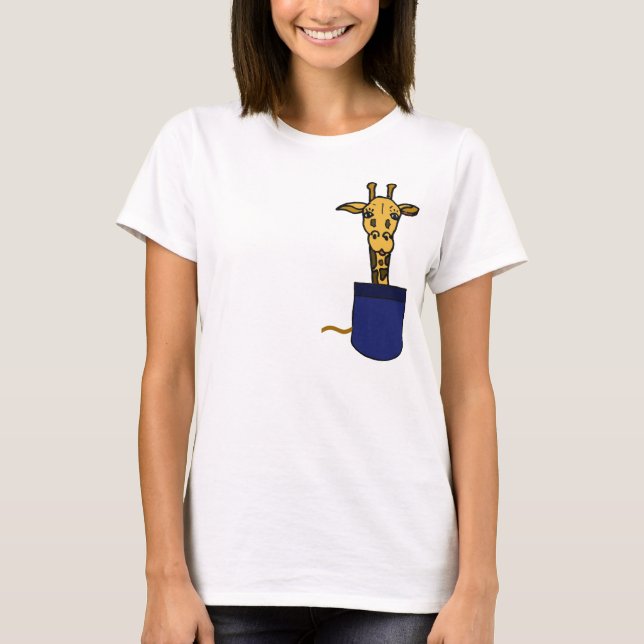 T-shirt C.A. girafe dans une chemise de poche (Devant)