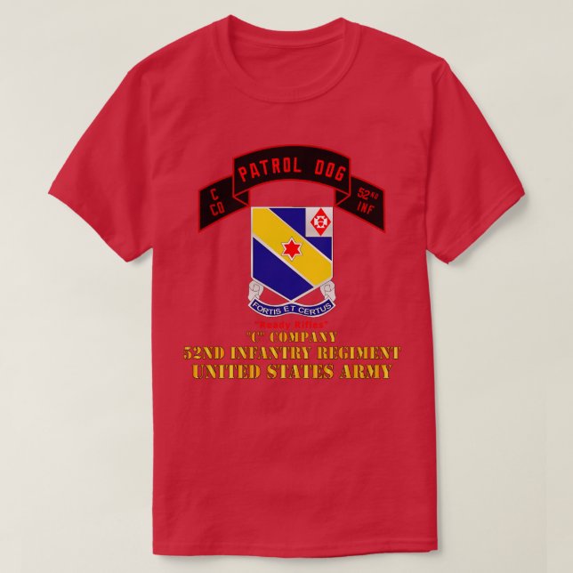 T-shirt C Co 52e Bataillons de patrouille d'infanterie prê (Design devant)