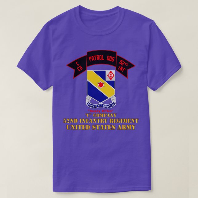 T-shirt C Co 52e Bataillons de patrouille d'infanterie prê (Design devant)