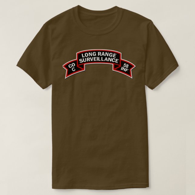 T-shirt C Co 58th Infantry Scroll LRRP avec DS X (Design devant)