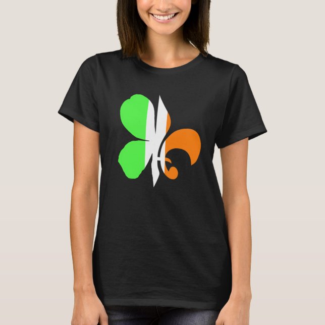 T-shirt C Fleur Louisiana Irish Cajun New Orleans St Patri (Devant)