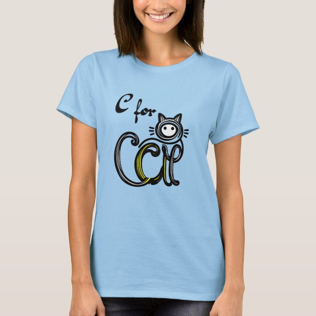 T-shirt C pour le chat (Devant)