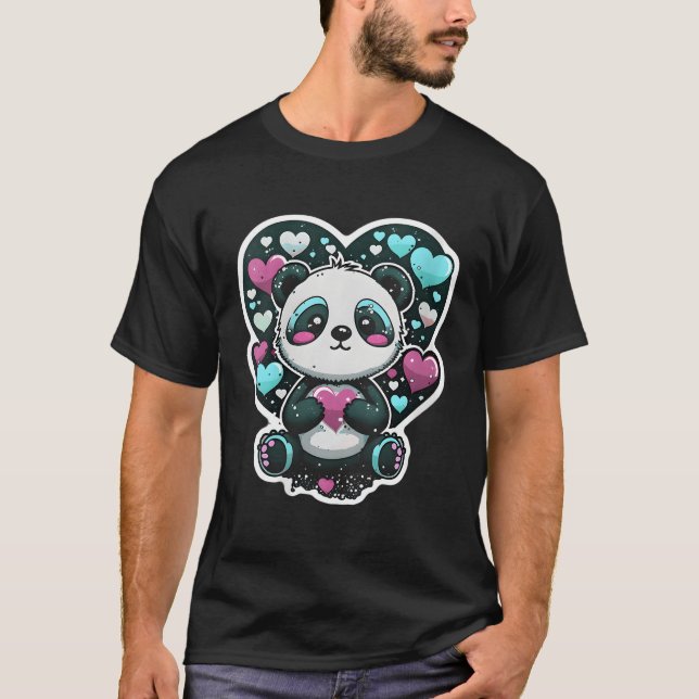 T-shirt Ça Aime Pandas Panda He Purple (Devant)