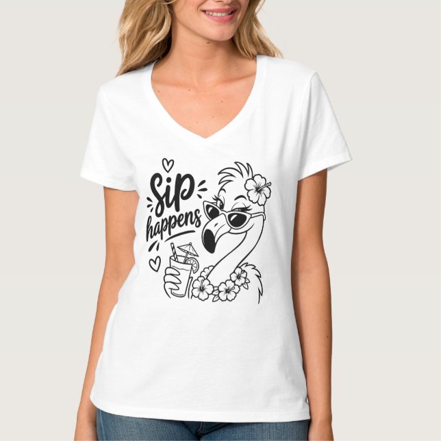 T-shirt Ça arrive en buvant  (Devant)
