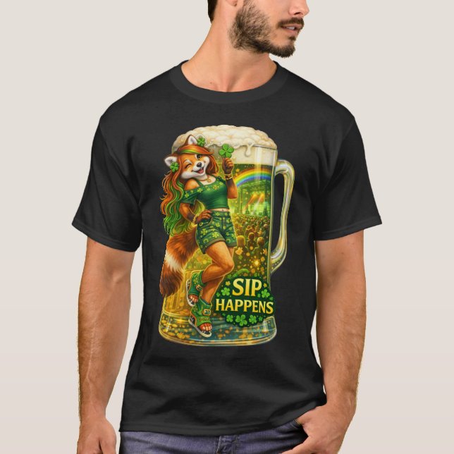 T-shirt Ça arrive en buvant (Devant)