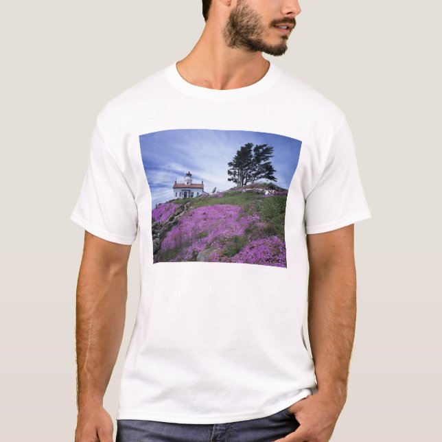 T-shirt CA, Crescent City, phare de Battery Point avec (Devant)