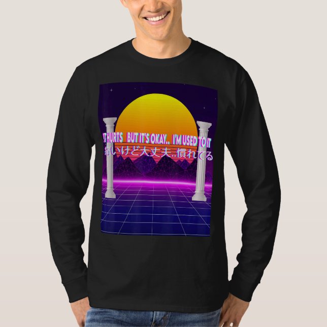 T-shirt Ça fait mal mais c'est Vaporwave Structure esthéti (Devant)