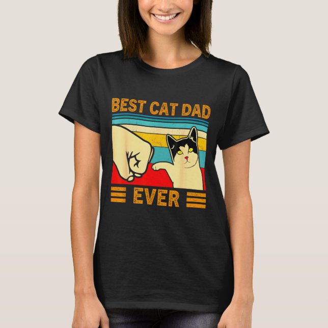 T-shirt Ca Men Cat Dad Ever Funny Cat Lover Gift  (Devant)