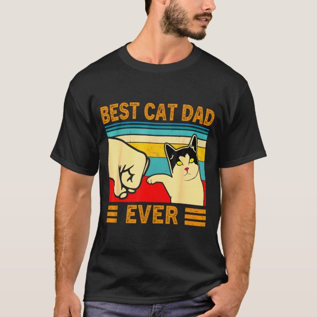 T-shirt Ca Men Cat Dad Ever Funny Cat Lover Gift  (Devant)