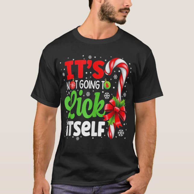 T-shirt Ça ne va pas se lick Sucre de canne de Noël (Devant)