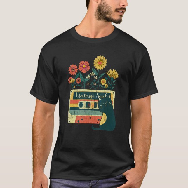 T-shirt Ca pour Dame Fleurs d'Âme Rétro Fleur Sauvage (Devant)