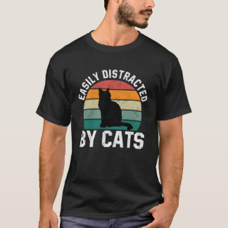 T-shirt Ca pour femmes facilement distraites par les chats