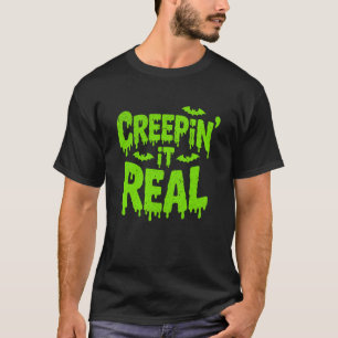 T-shirt Ça rampe vert réel slime Halloween drôle épouvanta