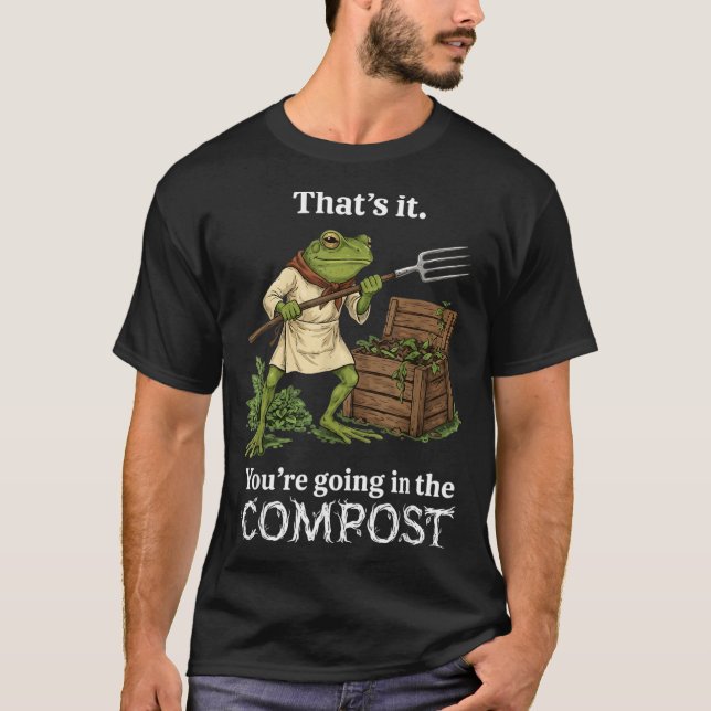T-shirt Ça va dans le compost Frog Jardinage Drôle (Devant)