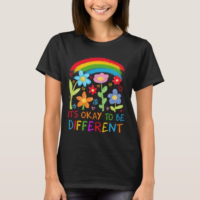 T-shirt Ça Va Être Un Autisme Différent Rainbow Boho Neuro (Devant)
