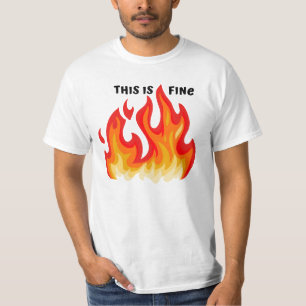 T-shirt "Ça va" (noir + feu et flammes)